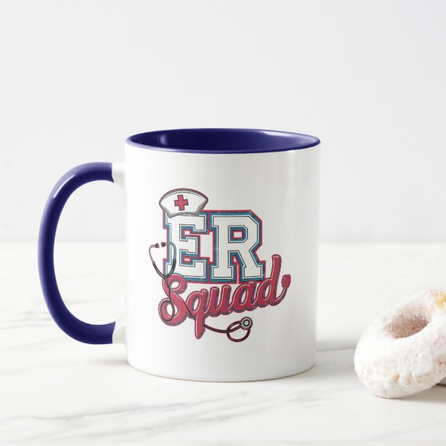 Caneca ER Squad, Emergency Room, Nurse Shirt, Doctor Gift (Com Donut)