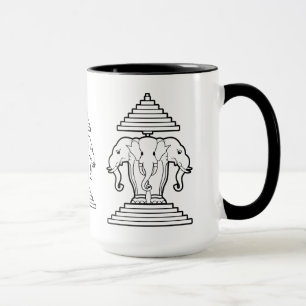 Caneca Erawan três dirigiu o Lao do elefante/bandeira de