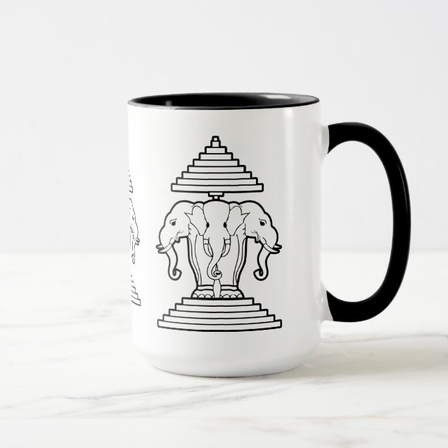 Caneca Erawan três dirigiu o Lao do elefante/bandeira de (Direita)