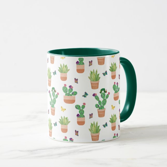 Caneca Eric Carle | Lagarta, Cactus e Borboleta Pa (Frente Esquerda)