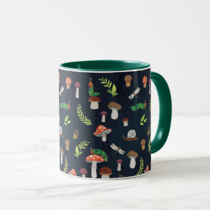 Caneca Eric Carle   Padrão de insetos e Cogumelos