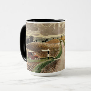 Caneca Eric Ravilious art, Wiltshire Landscape