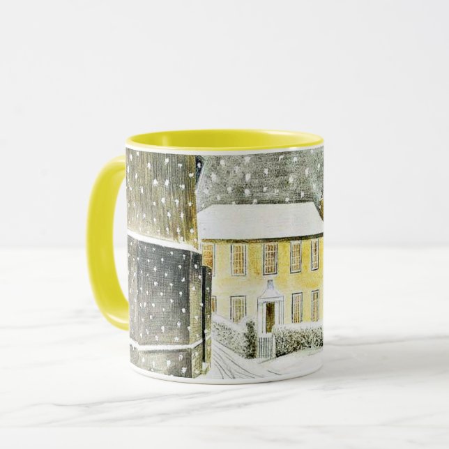 Caneca Eric Ravilious - Hallstead Road em Snow, (Frente Esquerda)