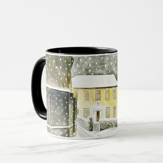 Caneca Eric Ravilious - Hallstead Road em Snow, (Frente Esquerda)