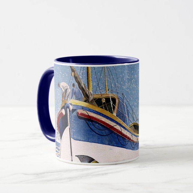 Caneca Eric Ravilious - Lifeboat, (Frente Esquerda)