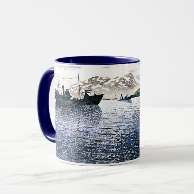 Caneca Eric Ravilious - Noruega, arte mágica de realismo (Frente Esquerda)
