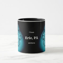 Caneca Erie PA I Love Custom City Winters Snowflake Mug