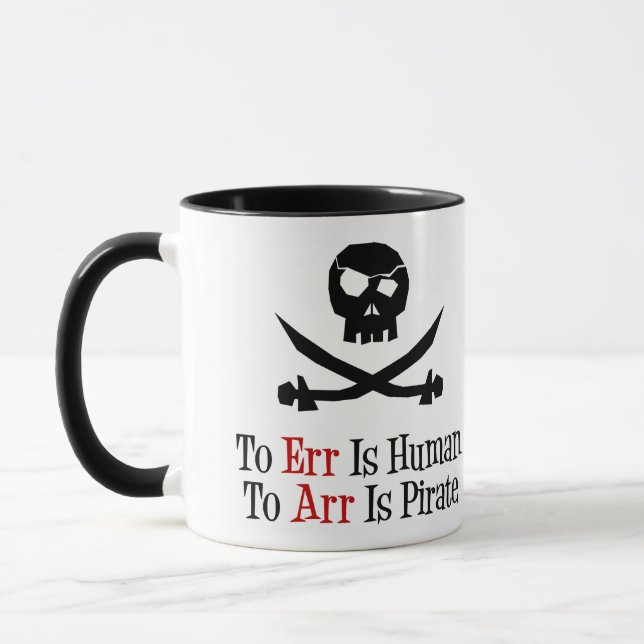 Caneca Err É Humano... Arr é Pirata. (Esquerda)