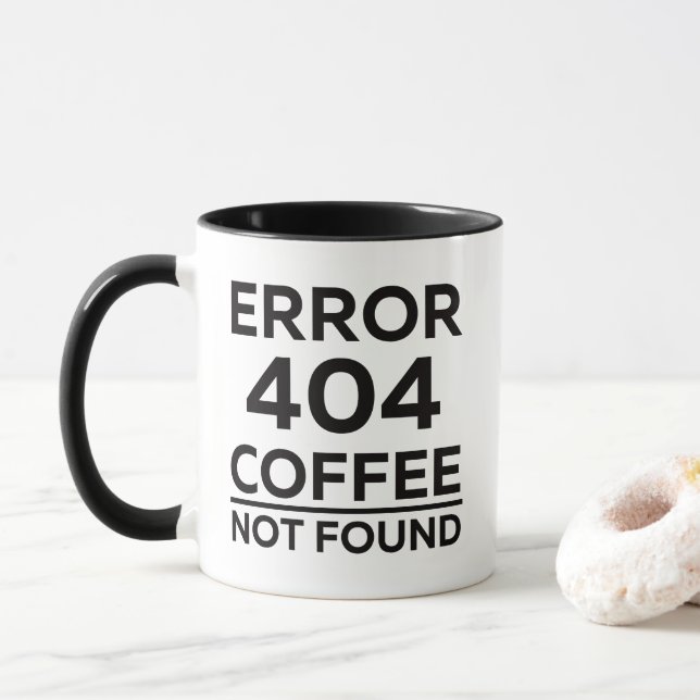Caneca Erro 404 Café Não Encontrou Engraçado (Com Donut)