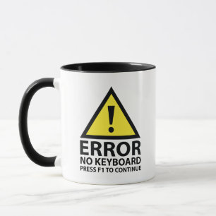 Caneca Erro Sem Teclado Pressione F1 Para Continuar O Caf