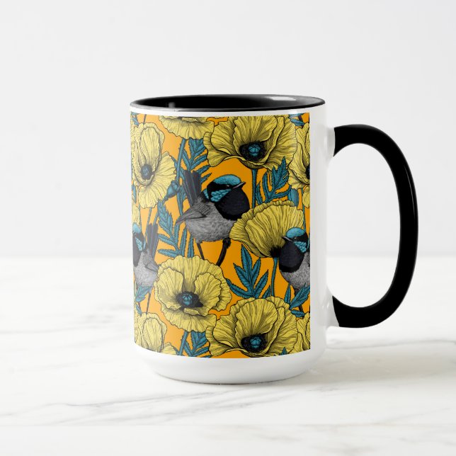 Caneca Erva de fada e papoila em amarelo (Direita)