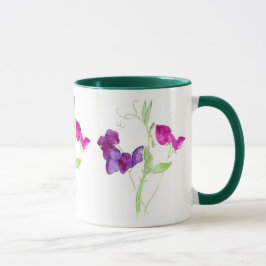 Caneca Ervilhas doces, profundamente - Aquarela