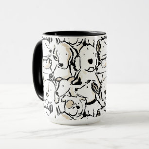 Caneca Esboço de animal de estimação de cachorro fofo - C