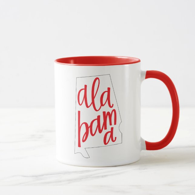 Caneca Esboço do estado de Alabama (Direita)