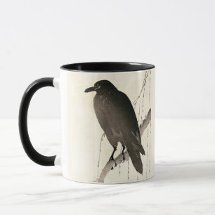Caneca Esboço japonês de um corvo