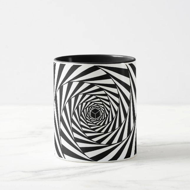 Caneca Escada em Espiral de Redemoinho Preto e Branco Abs (Centro)