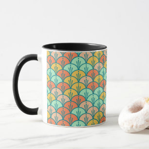 Caneca Escala de Peixes Geométricos Modernos Coloridos