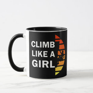 Caneca Escalada como uma menina Escalada em Rocha