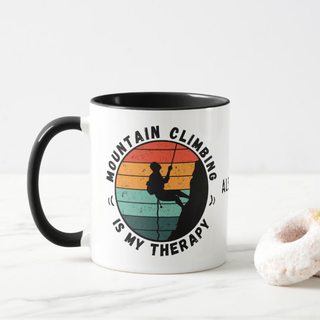 Caneca Escalada De Montanha É Minha Terapia (Com Donut)