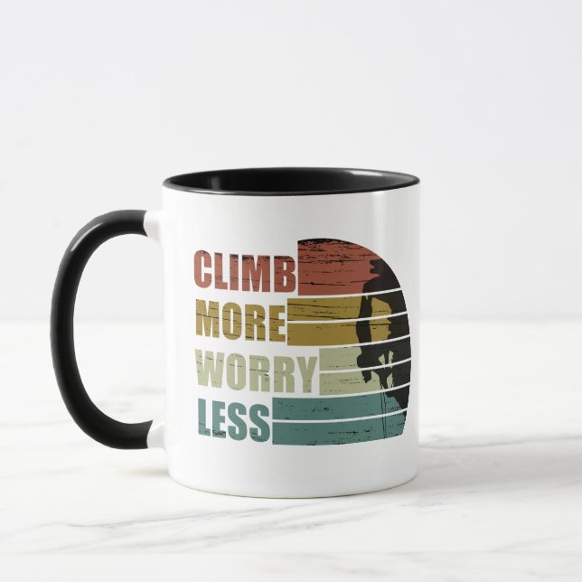 Caneca Escalada de rochas motivacionais dizendo (Esquerda)