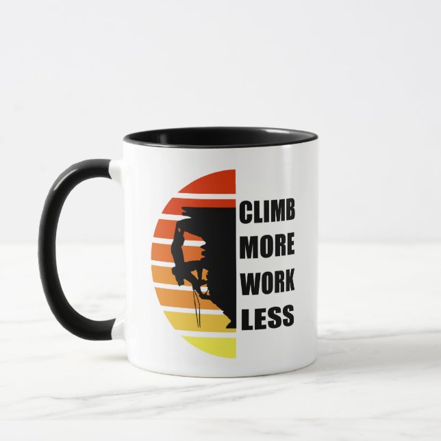 Caneca Escalada de rochas motivacionais dizendo (Esquerda)
