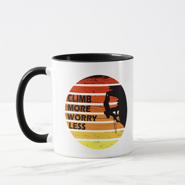 Caneca Escalada de rochas motivacionais dizendo (Esquerda)