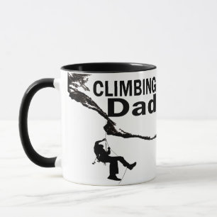 Caneca Escalador de rochas pai escalando