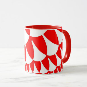 Caneca Escalas Vermelhas e Brancas