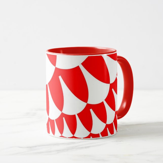 Caneca Escalas Vermelhas e Brancas (Frente Esquerda)