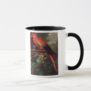 Caneca Escarlate do Macaw em uma paisagem (óleo em