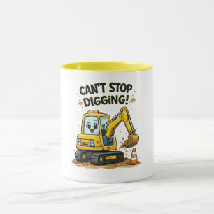 Caneca Escavadeira que Não Para de Cavar