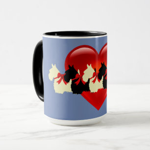 Caneca Escocesa - silhueta preta, azul zazzle