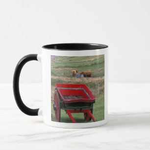 Caneca Escócia, Ilha de Skye, Kilmuir. Animais de fazenda