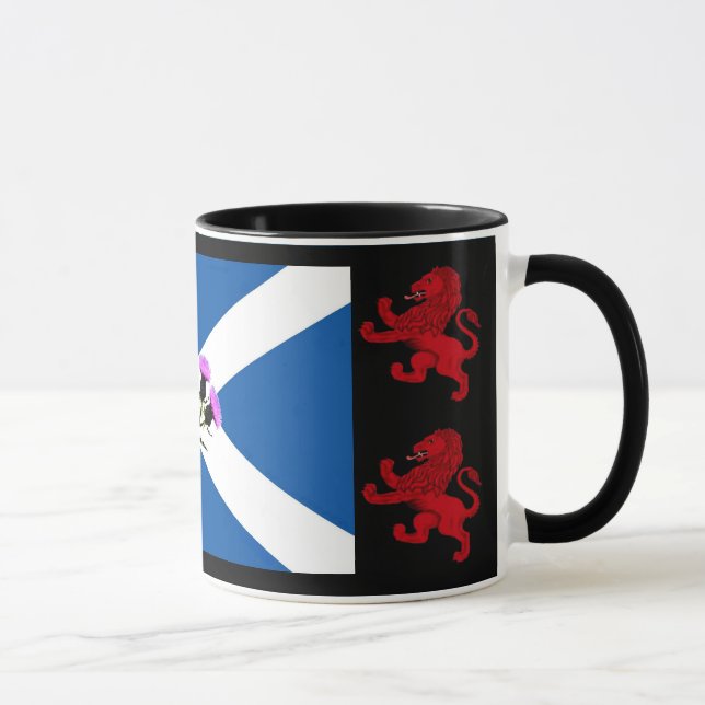 Caneca Escócia, Thistle, Ruas, bandeira de Andrews, leão  (Direita)