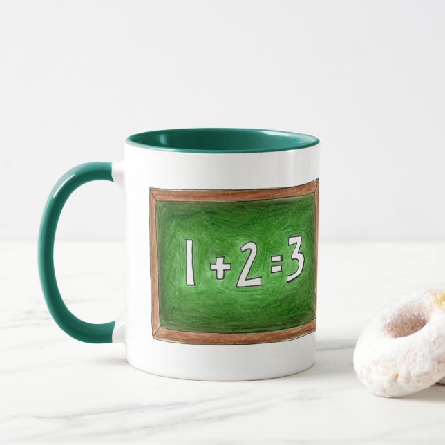 Caneca Escola de Matemática Verde de Melhor Professora do (Com Donut)