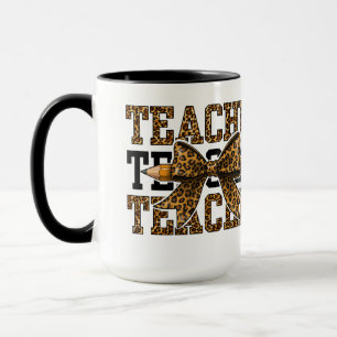 Caneca Escola de Professora de Arco de Leopardo Lápis Sal