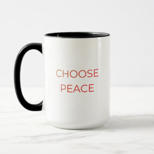 Caneca Escolha a Paz Estética Minimalista Vida S