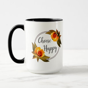 Caneca Escolha Feliz, aspas