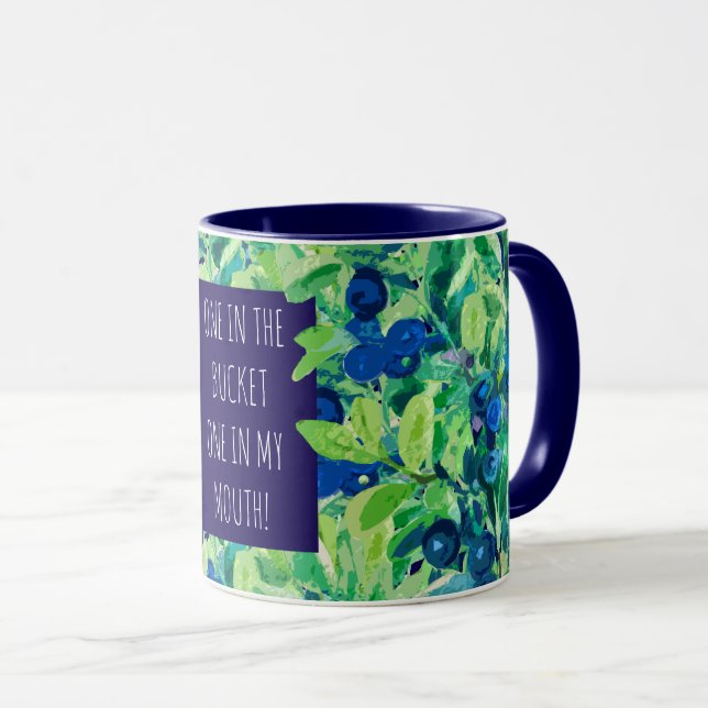 CANECA ESCOLHENDO BLUEBERRIES, MEME! (Frente Esquerda)