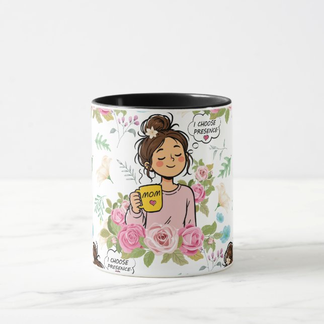 Caneca Escolho Presença Floral Mãe Consciente (Centro)
