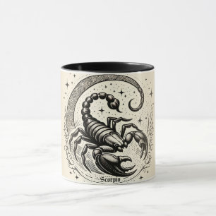 Caneca Escorpião Crescente Astrologia da Lua Zodiac Scorp