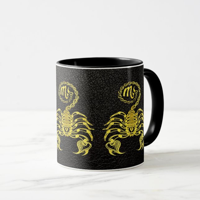 Caneca Escorpião Dourado em Couro (Frente Esquerda)