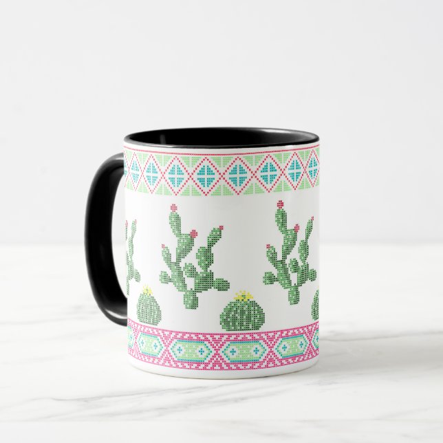 Caneca Escoteiro tribal bordado cruzado méxico (Frente Esquerda)