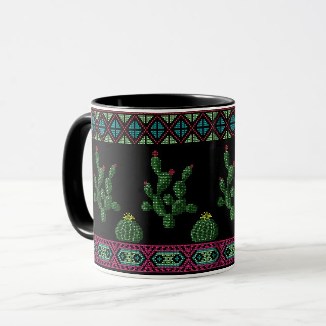 Caneca Escoteiro tribal bordado cruzado méxico (Frente Esquerda)