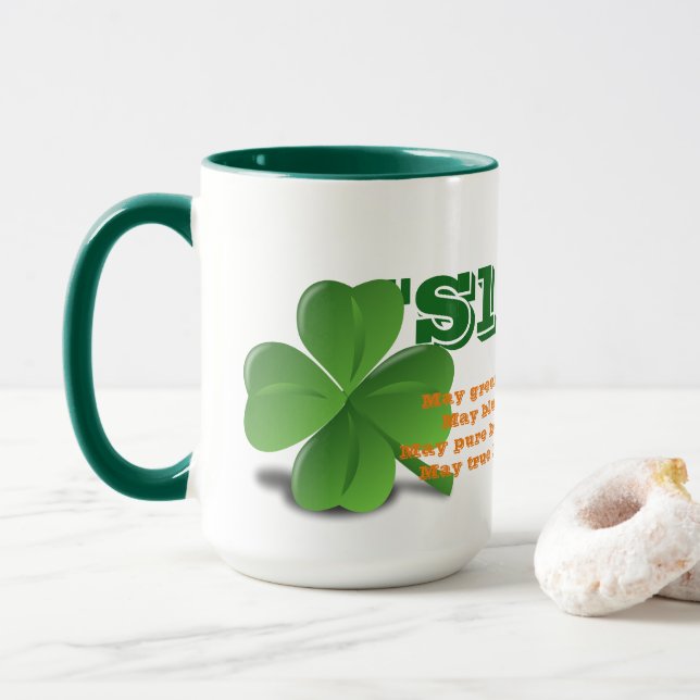 Caneca Escravo irlandês com Rua Poem. (Com Donut)
