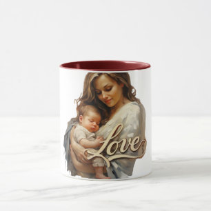Caneca Escrita de Amor entre Mãe e Bebê