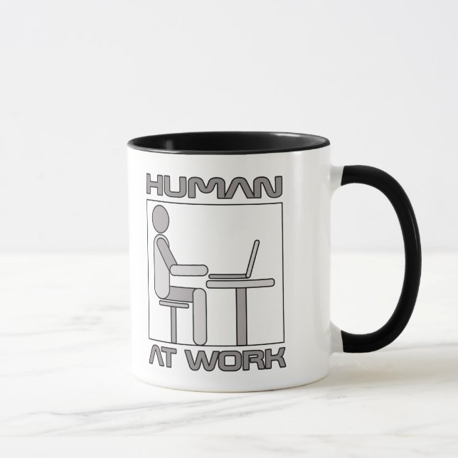 Caneca Escritório Engraçado Humans No Trabalho (Direita)