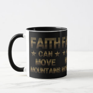 Caneca Escritura da bíblia A fé cristã pode mover montanh
