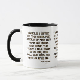 Caneca Escritura de Bíblia 3:20 KJV de dois tons