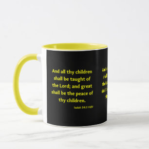 Caneca Escritura de Bíblia de Isaiah 54:13 KJV - Dois Tom